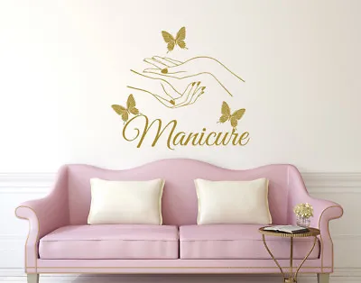 Wall Decals Beauty Hair Salon Nail Art Manicure Vinyl Sticker Home Decor ML104 • $24.99