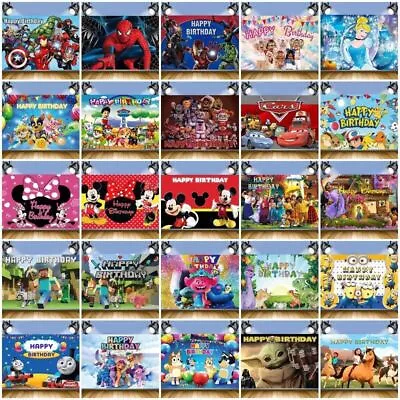 £8.99 • Buy Kids Birthday Party Photography Background Backdrop Photo Studio Birthday Decors