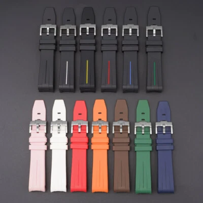 £6.35 • Buy For Swatch Omega Curved Rubber Watch Strap Speedmaster Joint Moon Swatch 20mm
