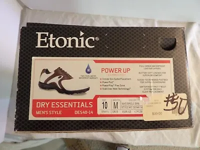 Mens Etonic Power Up Waterproof Leather Upper Saddle Golf Shoes 10 Medium • $68