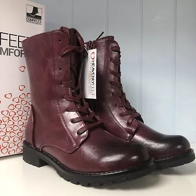 £29.99 • Buy New Womens Heavenly Feet Chloe Boots Uk Size 4/37 Red/burgundy