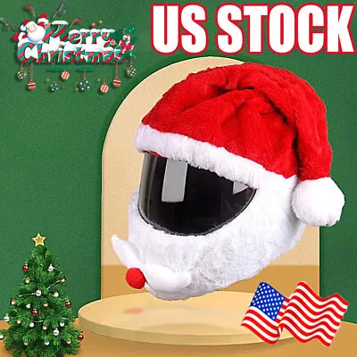 Santa Claus Motorcycle Helmet Cover Funny Crazy Case For Outdoor Full Xmas GifLQ • $11.96