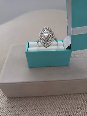 QVC Marquise Baguette&Round Cubic Zirconia Ring  Size 'R'     • £25