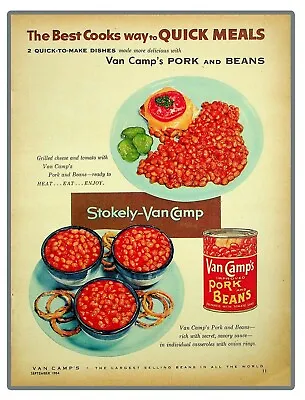 Van Camps Pork And Beans Stokely 1954 Vintage Print Ads • $12.99