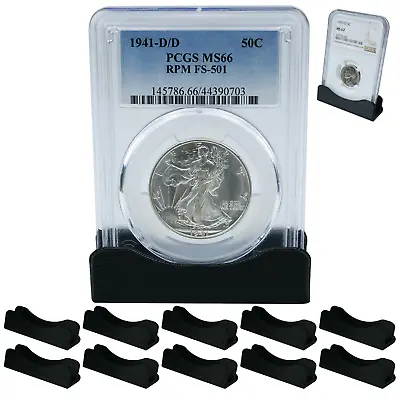 (10) Coin Slab Holders Display Stand PCGS NGC Case Storage Box Plastic ICG ANACS • $9.95