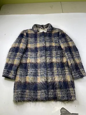 CLOSED Bubble Pori Coat Size XS Alpaca Mohair Wool Blend Plaid Jacket Womens • $99.99