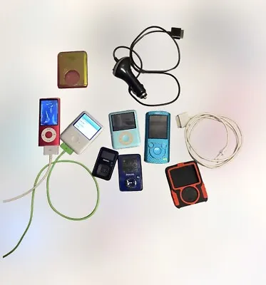 IPod Sansa Clip Sony Bundle And Accessories Lot Of 6 Mp3 Players Apple • $71.99