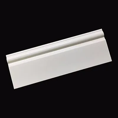 White PVC Taurus Skirting Board Plastic 95mm X 2.5m Bathroom & Cladding Trim • £13.98