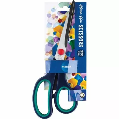 Scissors Easy Grip 25cm Ergonomic Rubber Soft Grip Stainless Steel For Art Craft • £6.59