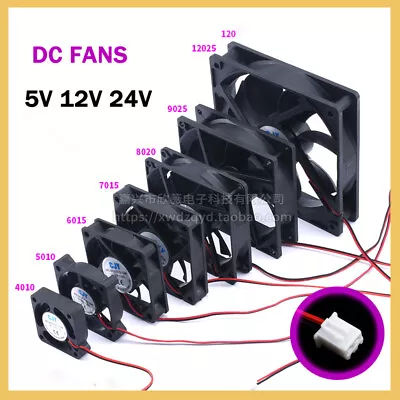 £2.99 • Buy DC Fans 5V 12V 24V Cooling Computer Case Fan CPU PC Case Heatsink 40mm -120mm
