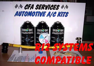 1994 & Older 3 Can Car Ac Recharge Kit+fitting Adapter /replaces R12 Substitutes • $59.99