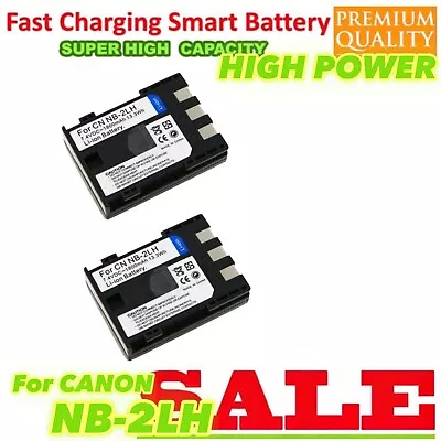 2 Pack 1800mAh NB-2L NB-2LH Battery For Canon EOS 350D 400D G7 G9 ZR100 ZR200 • $27.55