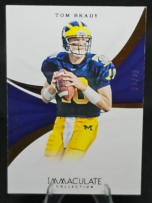 2018 Tom Brady Panini Immaculate Collegiate Gold Holo Michigan Patriots # /99 • $39.99