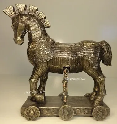 11  Trojan Horse Battle Of Troy Greek Mythology Statue Sculpture Bronze Finish • $96.19