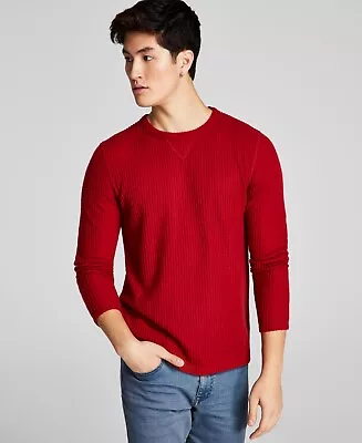 And Now This Men's Red Dahlia Thermal Shirt Medium Long Sleeve • $4.86