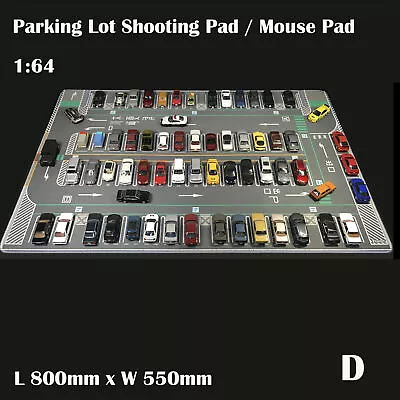 1/64 Parking Lot Diorama Model Car Mat Vehicle Scene Display Rubber Mouse Pad • $39.98