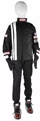 Kids Fire Suit Race Suit 2 Piece Jacket & Pants Sfi 3-2a/1 Black Size Kids 6-8 • $104.99