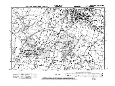 Horsham S Christ's Hospital Old Map Sussex 1912: 13SE Repro • £18.99