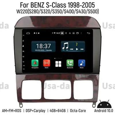 For BENZ S-Class W220 1998-2005 Car GPS Navigation Android Radio Stereo  4+64G • $536.90