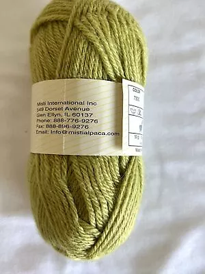 Misti Alpaca 100% Baby Alpaca Worsted Yarn Green Maize Color #7300 • $7