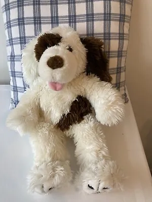 BUILD A BEAR White & Brown Puppy Dog Soft Toy Plush - Approx 16 Inches • £8