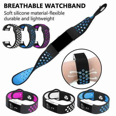 $6.99 • Buy Sports Watch Band Strap For Fitbit Charge 2 Silicone Bracelet Smart Wristbands