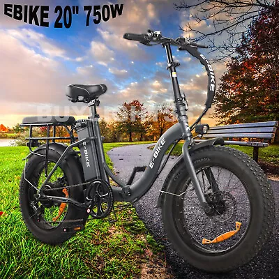 Ebike 20'' 750W 36V Electric Folding Bike Bicycle Fat Tire City E-bike 7 Speed • $736.99