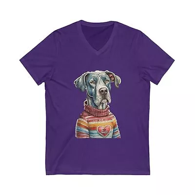 Great Dane Dog Mom Jersey Short Sleeve V-Neck Tee - Gift For Dog Lovers • $27.95