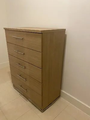 Oak 5 Drawer Chest Bedroom • £80