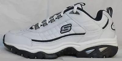 Skechers Sport Mens Sneaker Us 9 Energy After Burn White Navy 50081/wnv Nib • $48.15