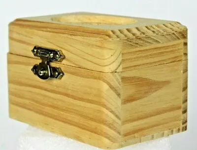$28.88 • Buy Unfinished Wooden Box W/Oval Stenciled Tin Insert Butterfly Pattern Hinged Latch