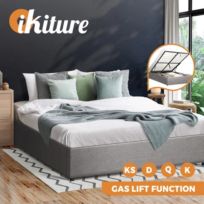 $219.90 • Buy Oikiture Bed Frame Queen Double King Single Gas Lift Base With Storage Platform