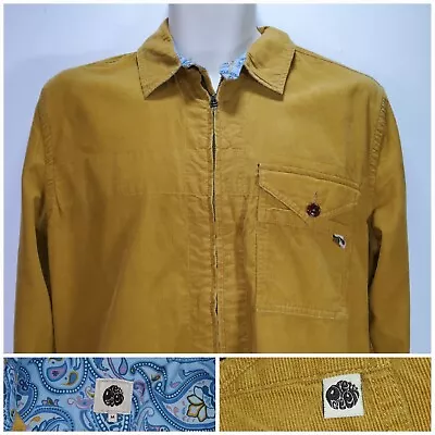 Pretty Green Jacket Overshirt Corduroy Shirt Mod Yellow Men’s UK Size Medium • $55.97