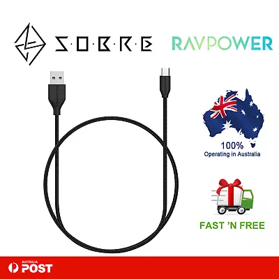 RAVPower USB-C To USB-A Cable Type-C Nylon Braided Fast Charging 3ft/0.9m • $25.95