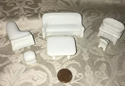 Vintage Miniature White Ceramic Doll Furniture; 6 Pcs • $12.50