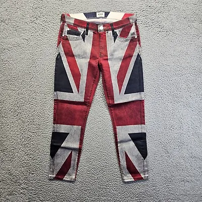 Hudson Jeans Womens Size 27 Krista Super Skinny Crop Union Jack • £23.74