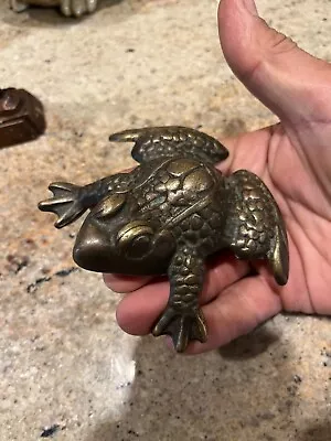 Vintage Bronze Frog Paperweight Advertising Tiffany • $200