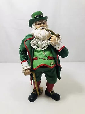 Kurt Adler Santa Figurine Musical Irish Eyes Leprechaun 11  Fabriche Music Box • $19.35