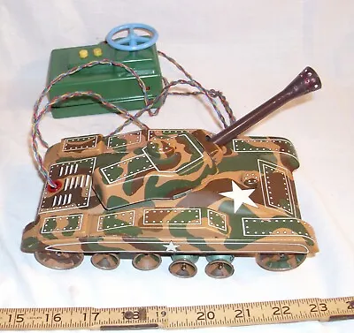 Linemar Wwii Combat Tank Tin Battery Toy Japan • $49.99