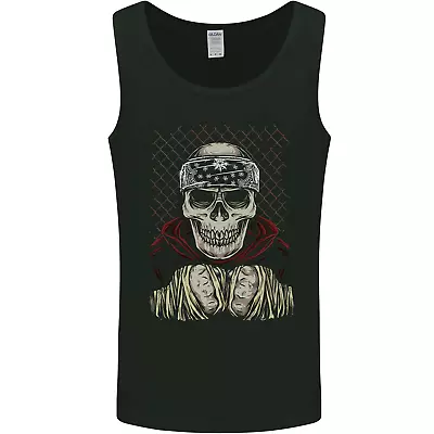 Muay Thai Kickboxing Skull Fighter MMA Boxing Mens Vest Tank Top • £9.99