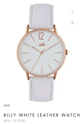 Ladies JAG White Leather Straps/face With Rosegold Watch • $35