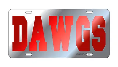 UGA UNIVERSITY OF GEORGIA Silver Red Mirrored  DAWGS  License Plate / Car Tag  • $22.95
