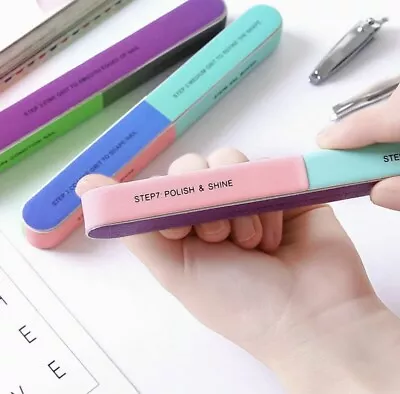 7 Way Nail File Buffer Shiner Buffing Block Nail Art Manicure Sanding File • £3.25