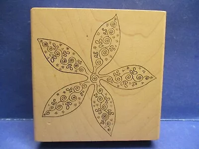 Magenta  Decorative Flower  Rubber Stamp Wood Mtd Xl • $7.95