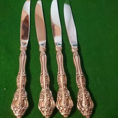 4 Oneida Michelangelo Knives Heirloom Floral Flatware Stainless  • $18