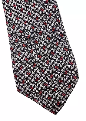 Salvadore Ferragamo 100% Silk Navy Blue & Red Short Neck Tie Italy 54.5  X 3.25  • $30