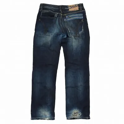 Men's Dg Dolce & Gabbana Straight Denim Pants Jeans Pants Distressed Indigo Blue • $111.13