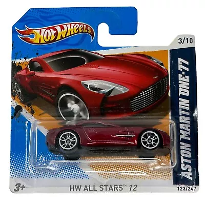 Aston Martin One-77 Hot Wheels Collectible Diecast Car Red Short Card 2012 New • $9.99