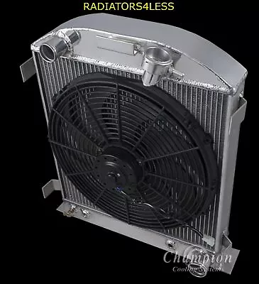 Champion 2 Row Aluminum Radiator 16  Fan 1930 1931 Chopped Ford Model A Chevy V8 • $318