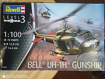 Revell-Germany Bell UHH-1H Gunship - Plastic Model Helicopter Kit - 1/100 Scale • $7